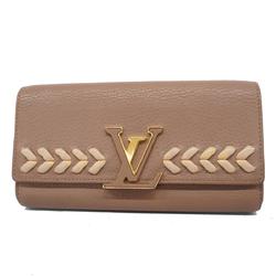 Louis Vuitton Long Wallet Portefeuille Capucines M62075 Taupe Women's