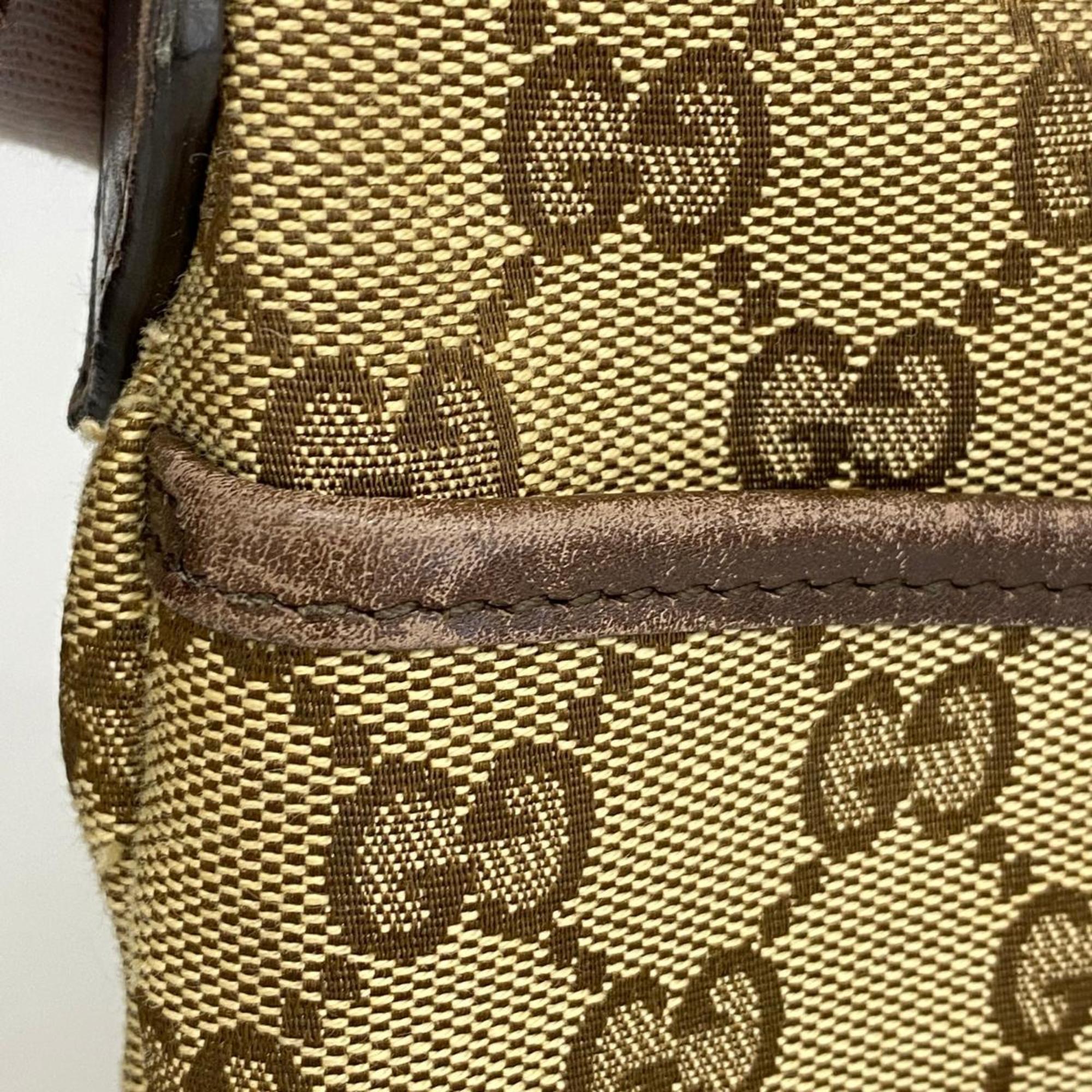 Gucci Shoulder Bag GG Canvas 145857 Brown Beige Women's