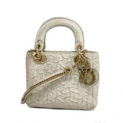 Christian Dior handbag Lady leather white ladies