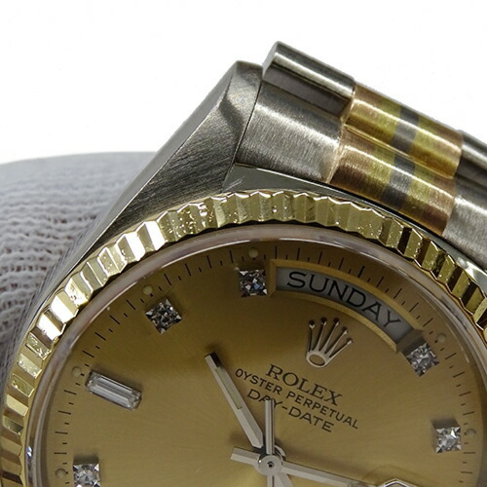 Rolex ROLEX Day Date Torridor 18039B 89th series Men's watch 8P diamond 2P bucket Automatic AT 18K 750WG YG PG Polished