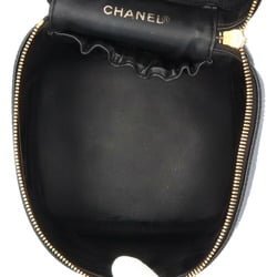 Chanel Vanity Coco Mark Handbag Caviar Skin A01998 Black Women's CHANEL