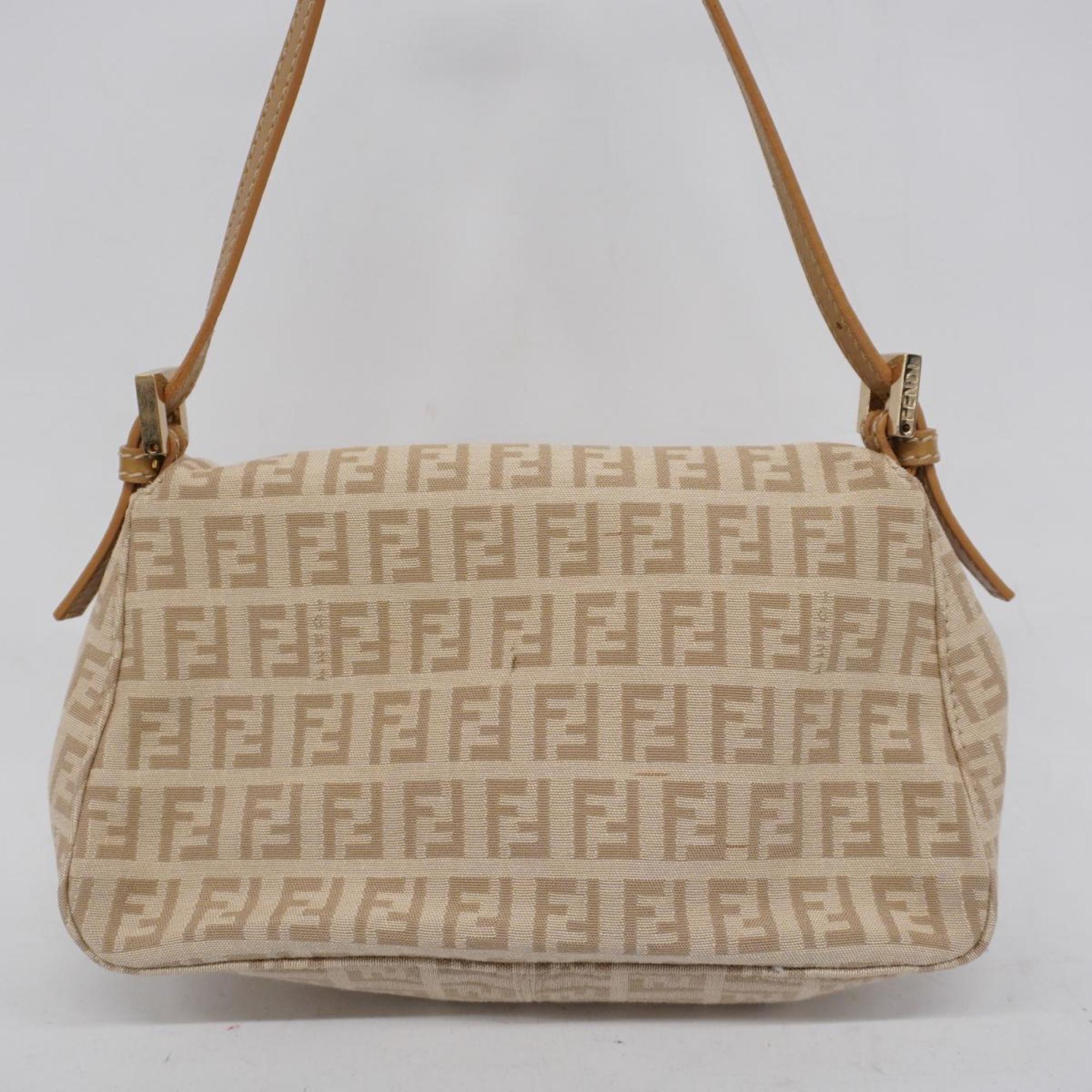 Fendi Zucchino handbag in nylon canvas, beige and champagne for women
