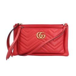 Gucci GG Marmont Shoulder Bag Leather 453878 213317 Red Women's GUCCI