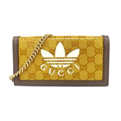 Gucci Shoulder Wallet GG Crystal 621892 Brown Camel Women's