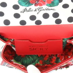 Dolce & Gabbana Chain Bag Sicily Shoulder Leather BB6387AZ5291 Red Women's DOLCE&GABBANA