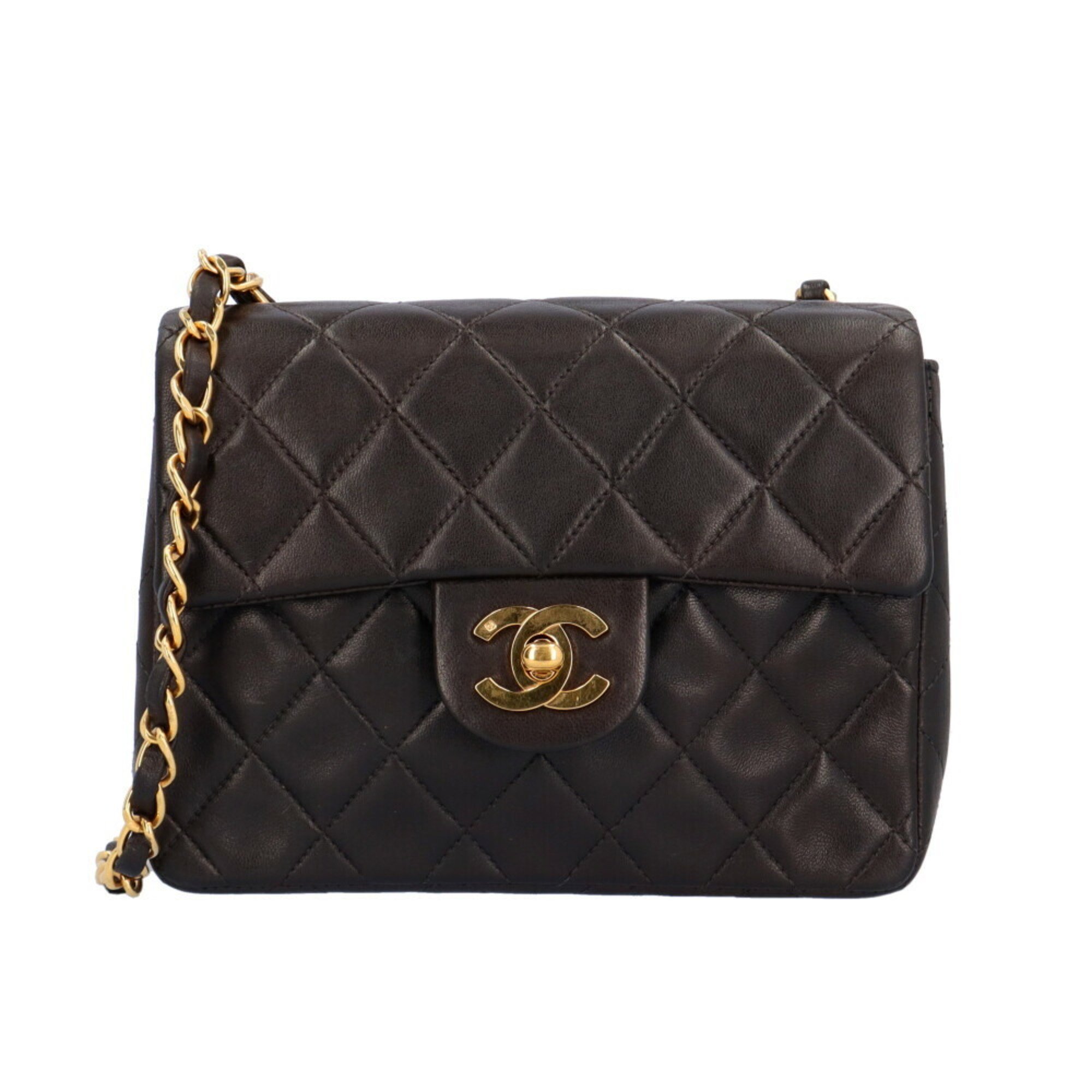 Chanel Matelasse Shoulder Bag Lambskin Black Women's CHANEL Chain