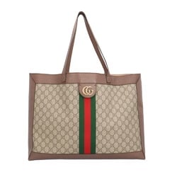 Gucci Wide Tote Bag Ophidia Leather 547947 602460 Beige Women's GUCCI