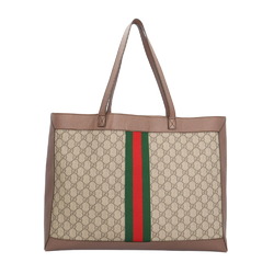Gucci Wide Tote Bag Ophidia Leather 547947 602460 Beige Women's GUCCI
