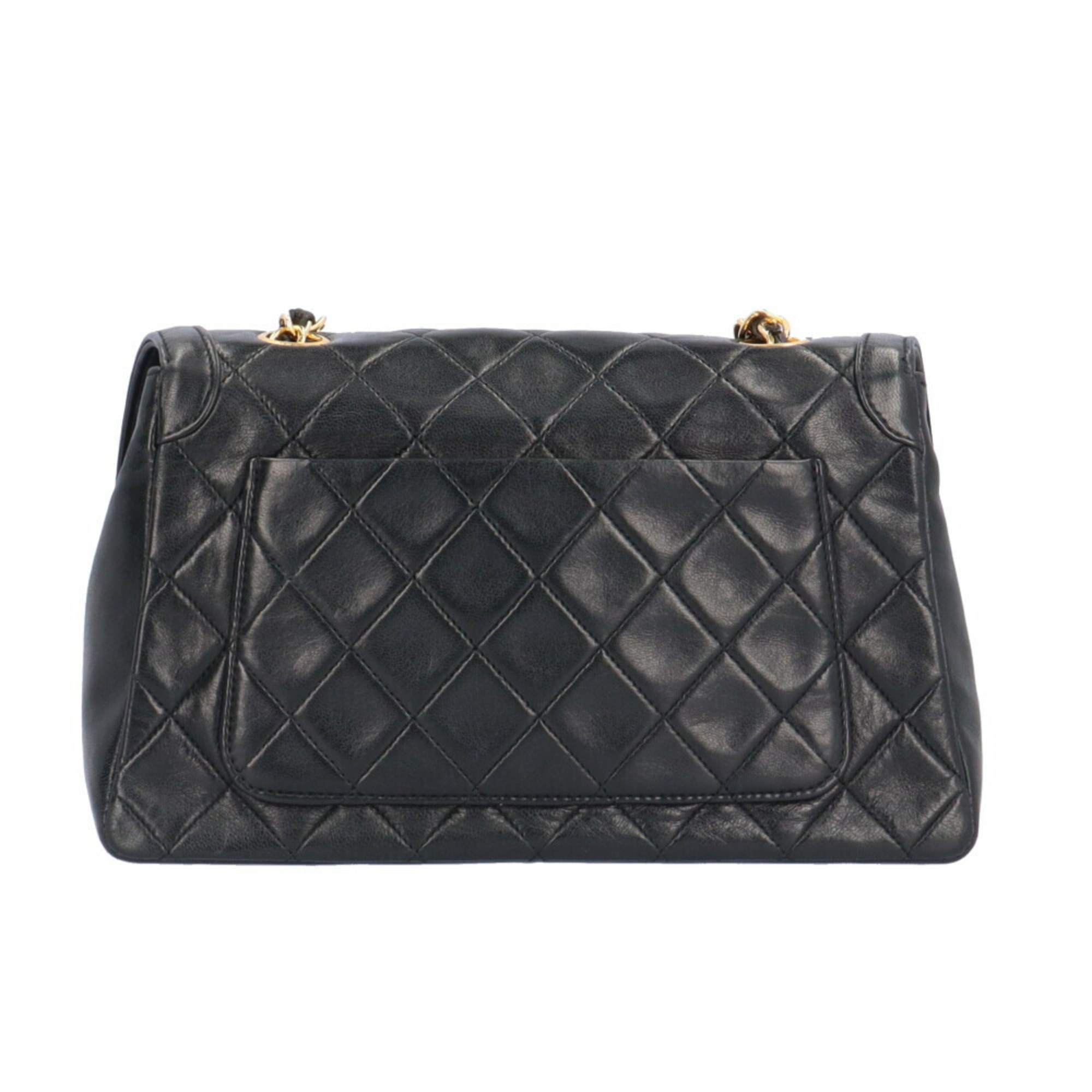 Chanel Matelasse Shoulder Bag Lambskin Black Women's CHANEL Chain