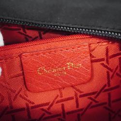 Christian Dior Shoulder Bag Cannage Nylon Black Women's