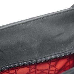 Christian Dior Shoulder Bag Cannage Nylon Black Women's