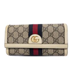 Gucci Ophidia Long Wallet 523153 Leather Ivory Beige Women's