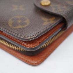 Louis Vuitton Wallet Monogram Compact Zip M61667 Brown Men's Women's