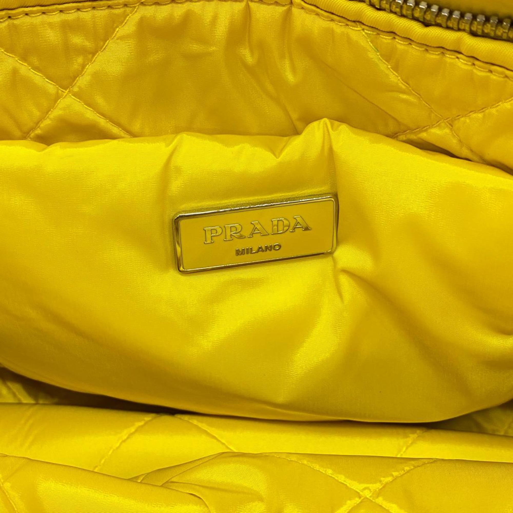 Prada handbag nylon yellow ladies