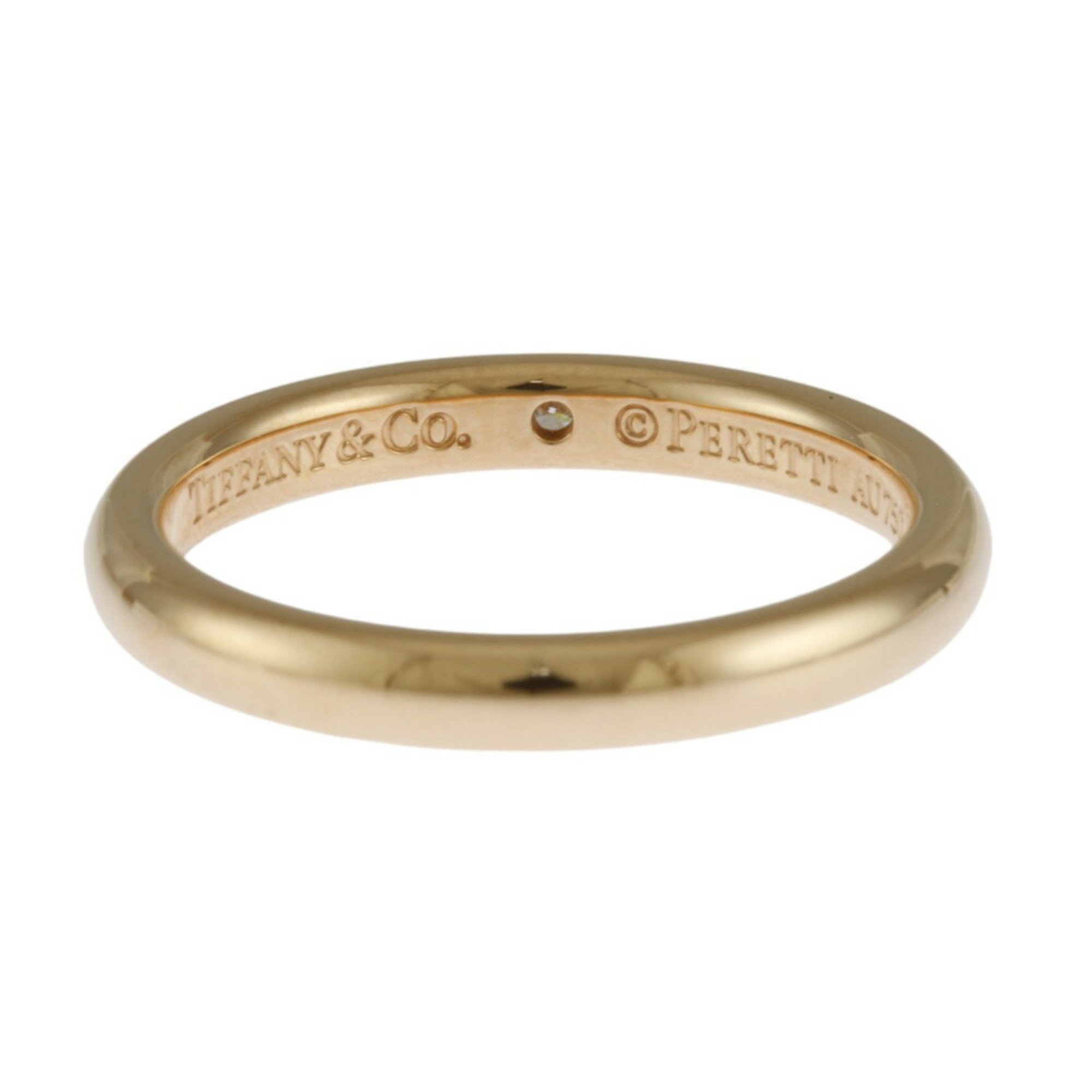 Tiffany Stacking Band 1P Ring, Tiffany, size 11.5, 18K gold, diamond, women's, TIFFANY&Co.