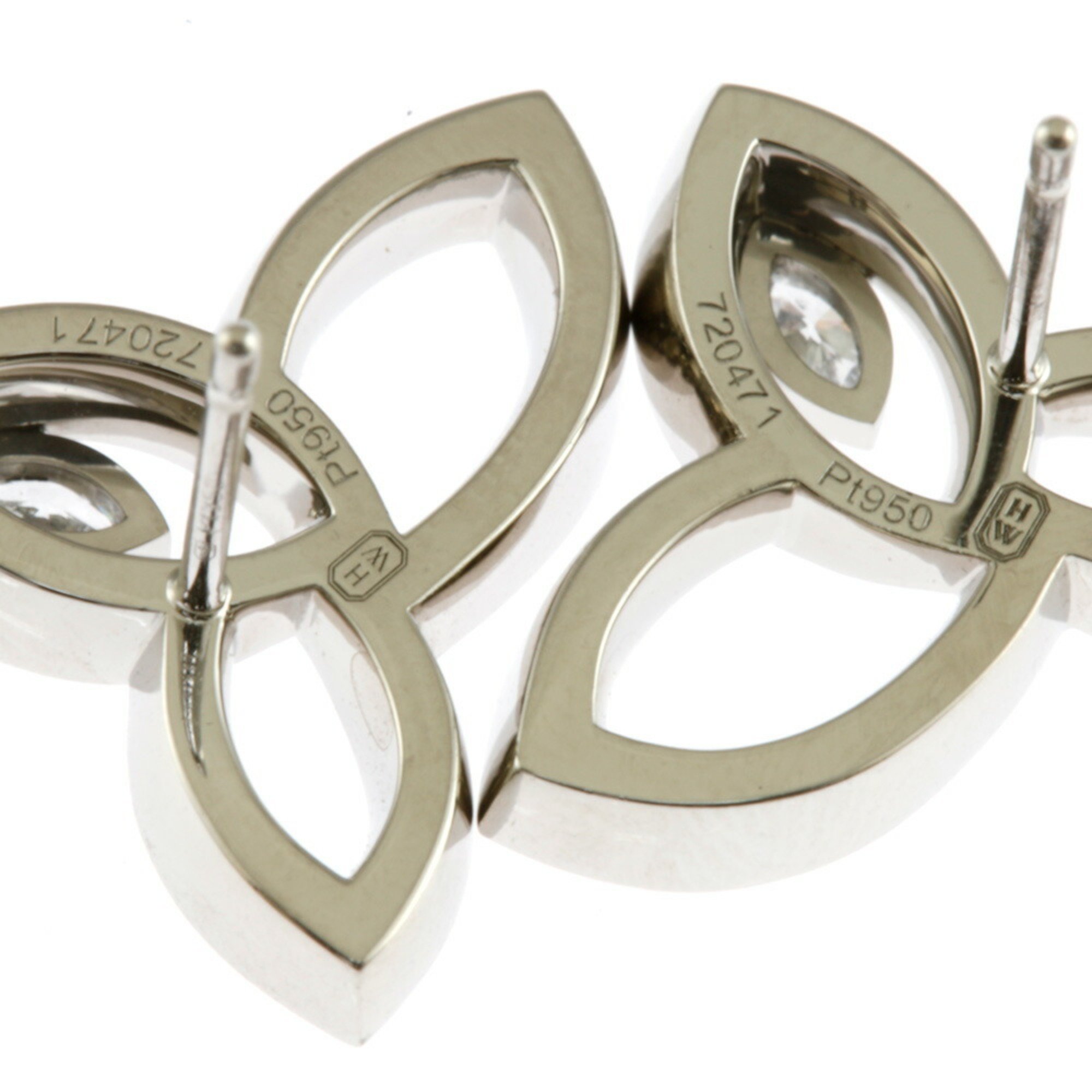 Harry Winston Lily Cluster Earrings Pt950 Platinum Diamond Women's HARRY WINSTON