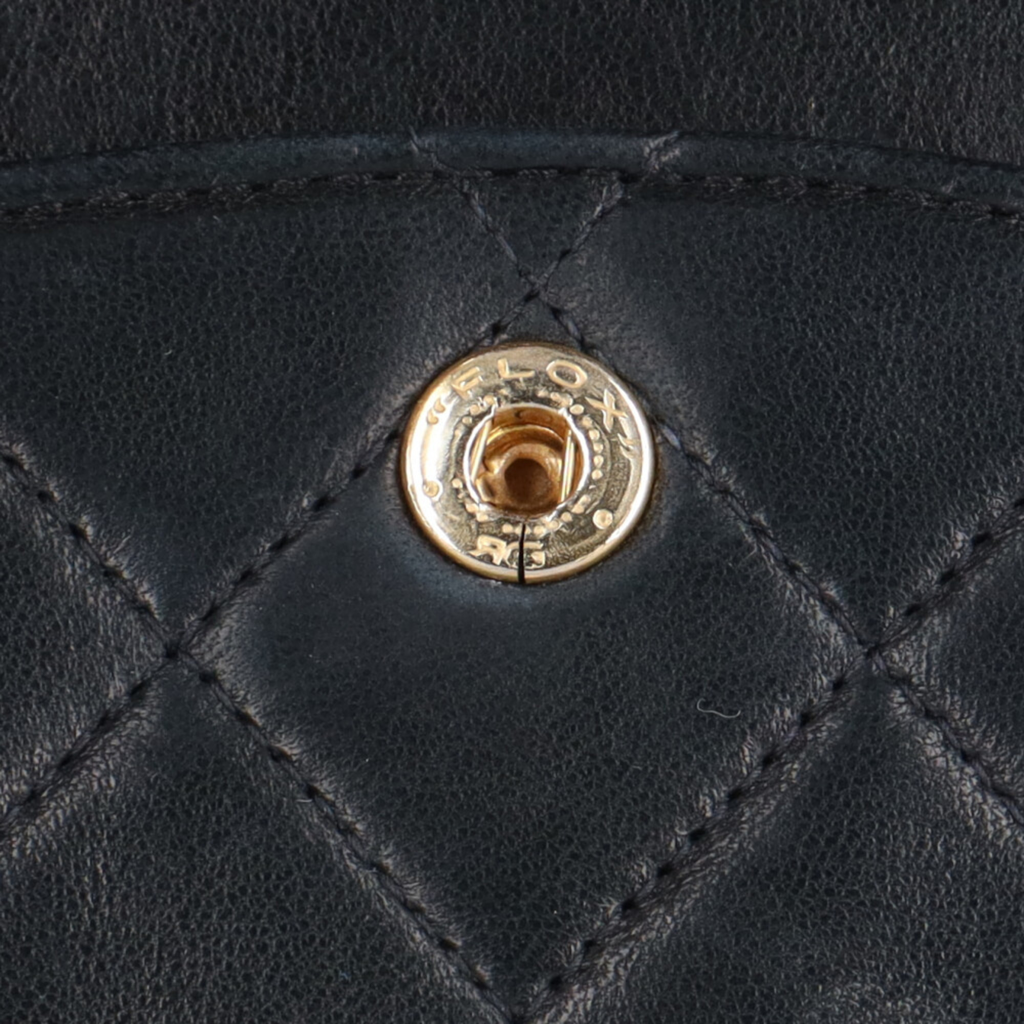 Chanel Matelasse Shoulder Bag Lambskin A01112 Black Women's CHANEL Double Chain Flap