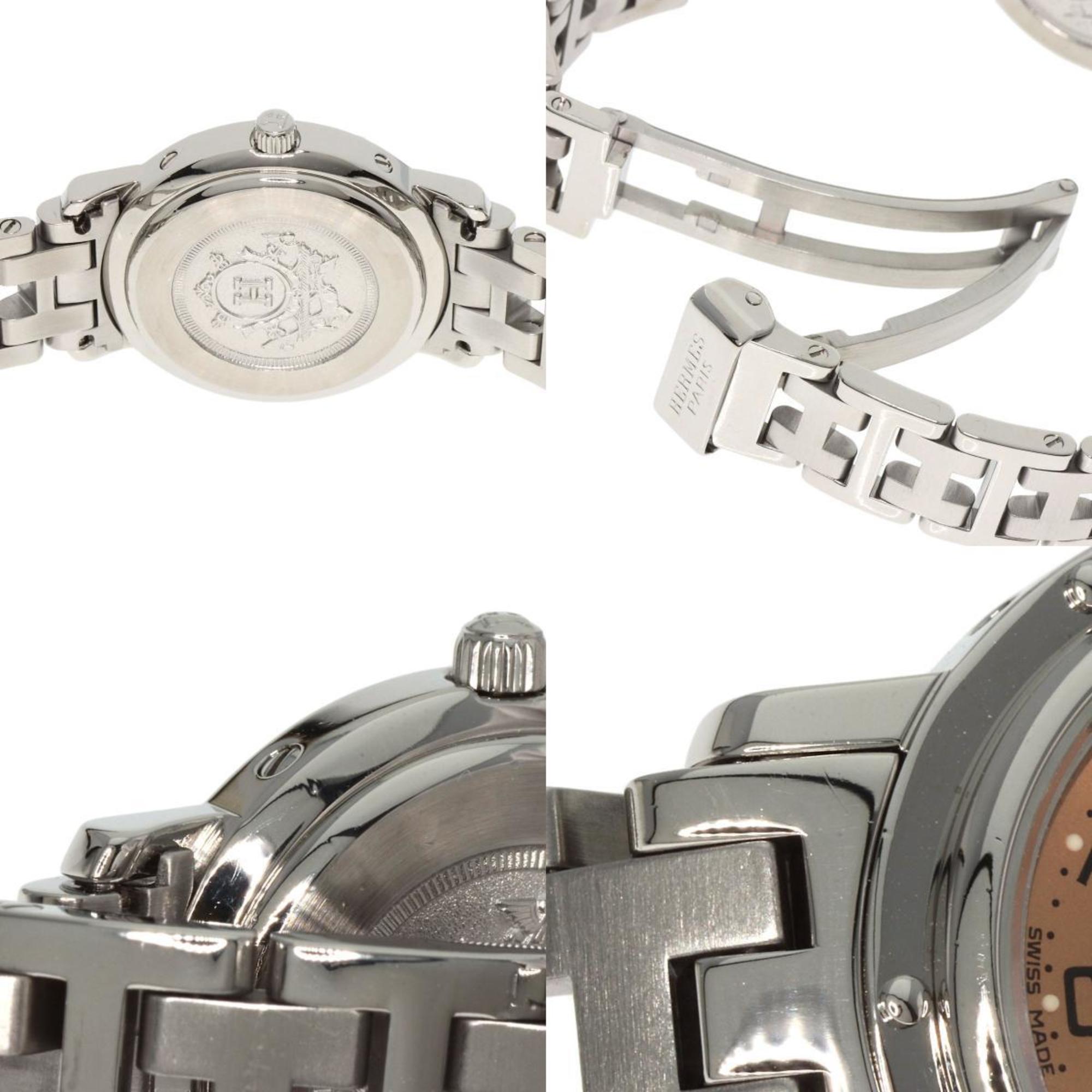 Hermes CL4.210 Clipper Watch Stainless Steel/SS Ladies HERMES