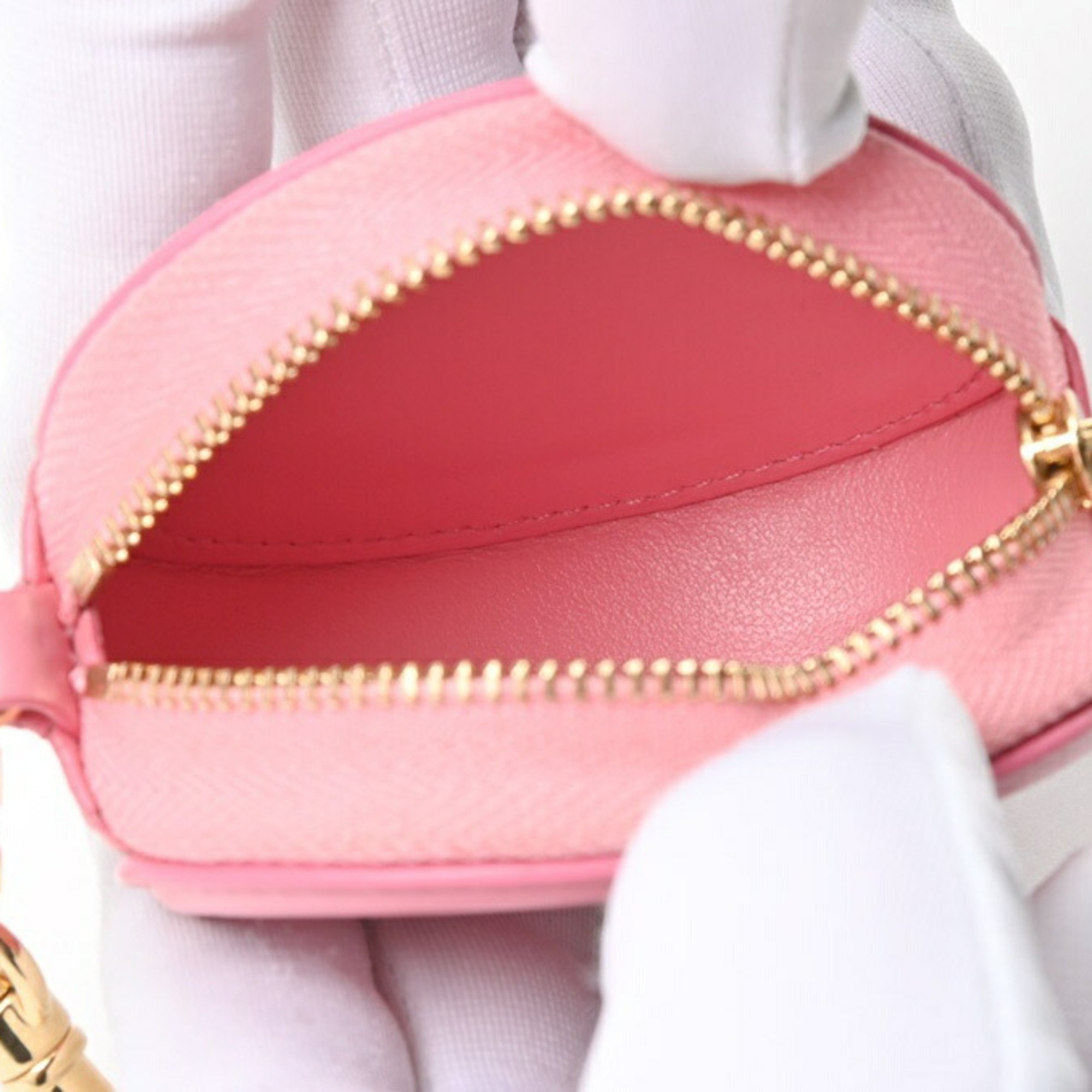 CELINE Cuir Triomphe Coin Case Pouch 10I86 Leather Pink S-155693