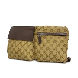 Gucci Waist Bag GG Canvas 28566 Brown Women's