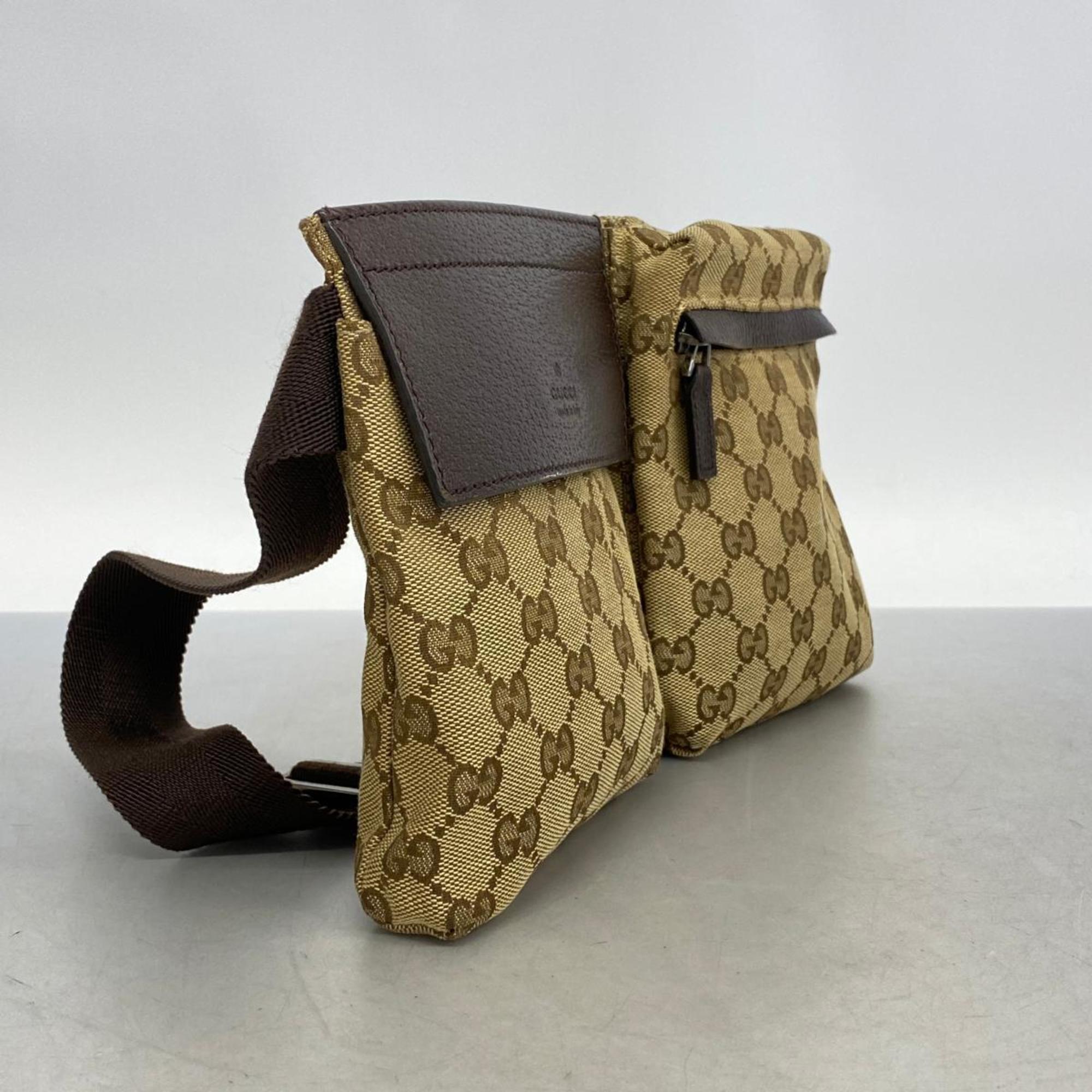 Gucci Waist Bag GG Canvas 28566 Brown Women's