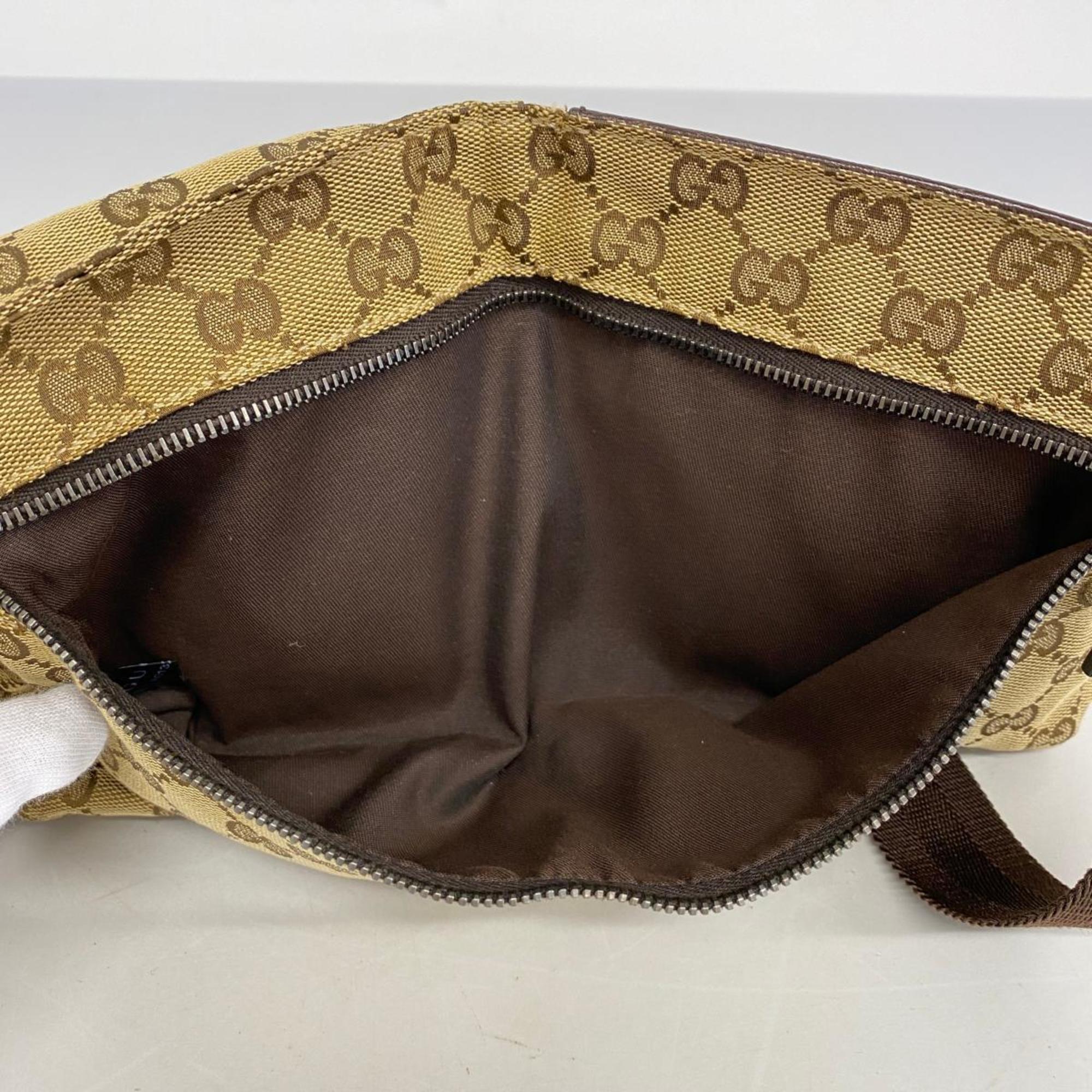 Gucci Waist Bag GG Canvas 28566 Brown Women's