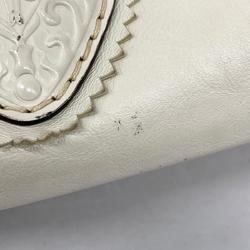 Gucci Crest Heart Handbag 212994 Leather Ivory Champagne Women's