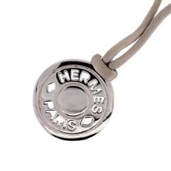 Hermes Necklace Serie Metal Silver Grey Women's