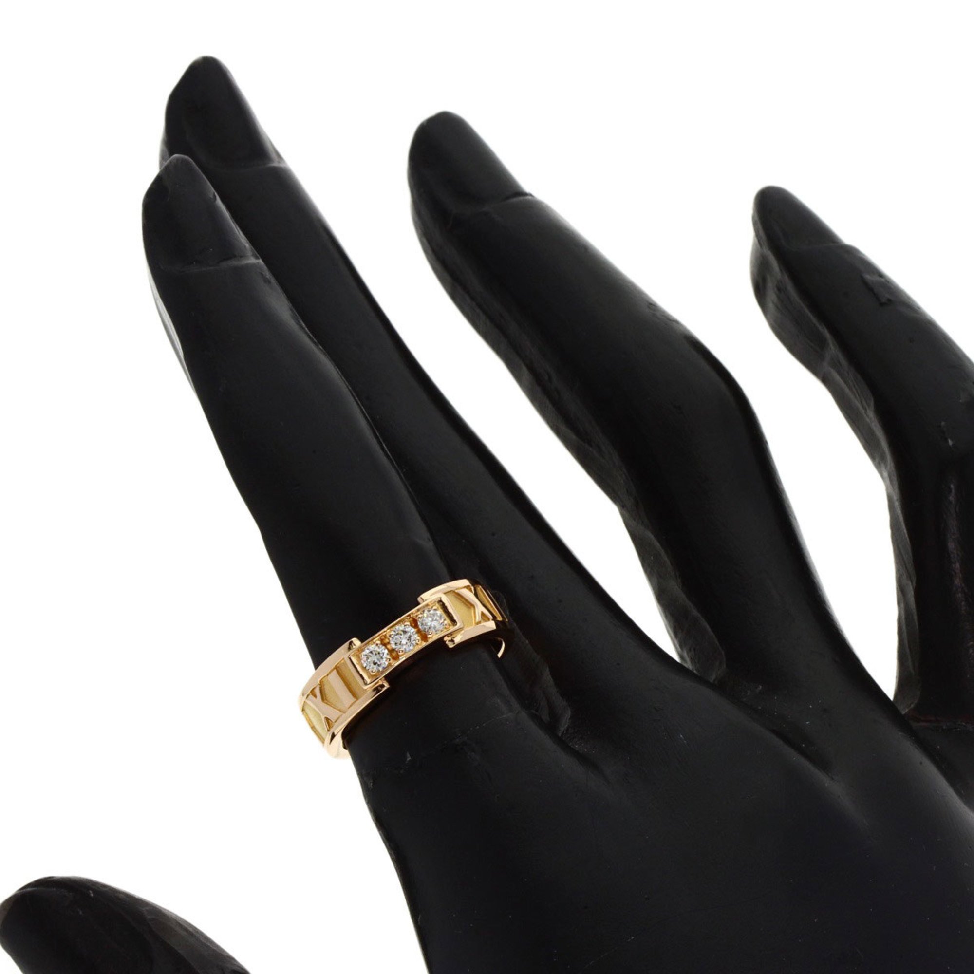 Tiffany Atlas 3P Diamond Ring, 18K Pink Gold, Women's, TIFFANY&Co.