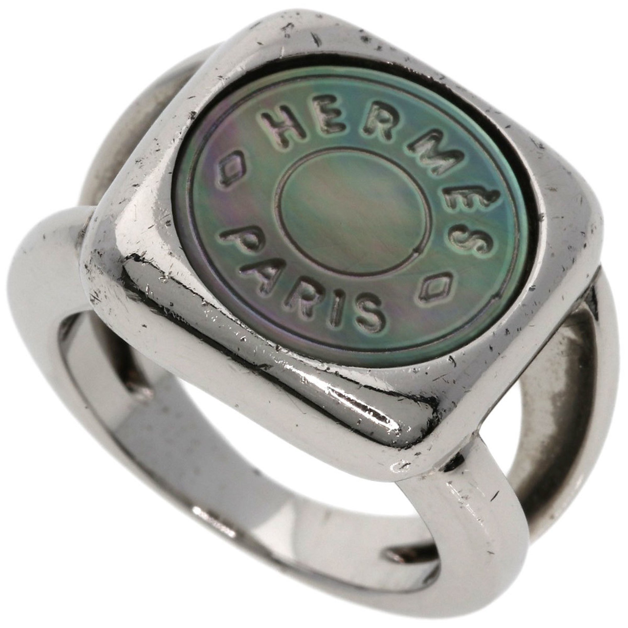 Hermes Serie Shell Ring, Silver, Women's, HERMES