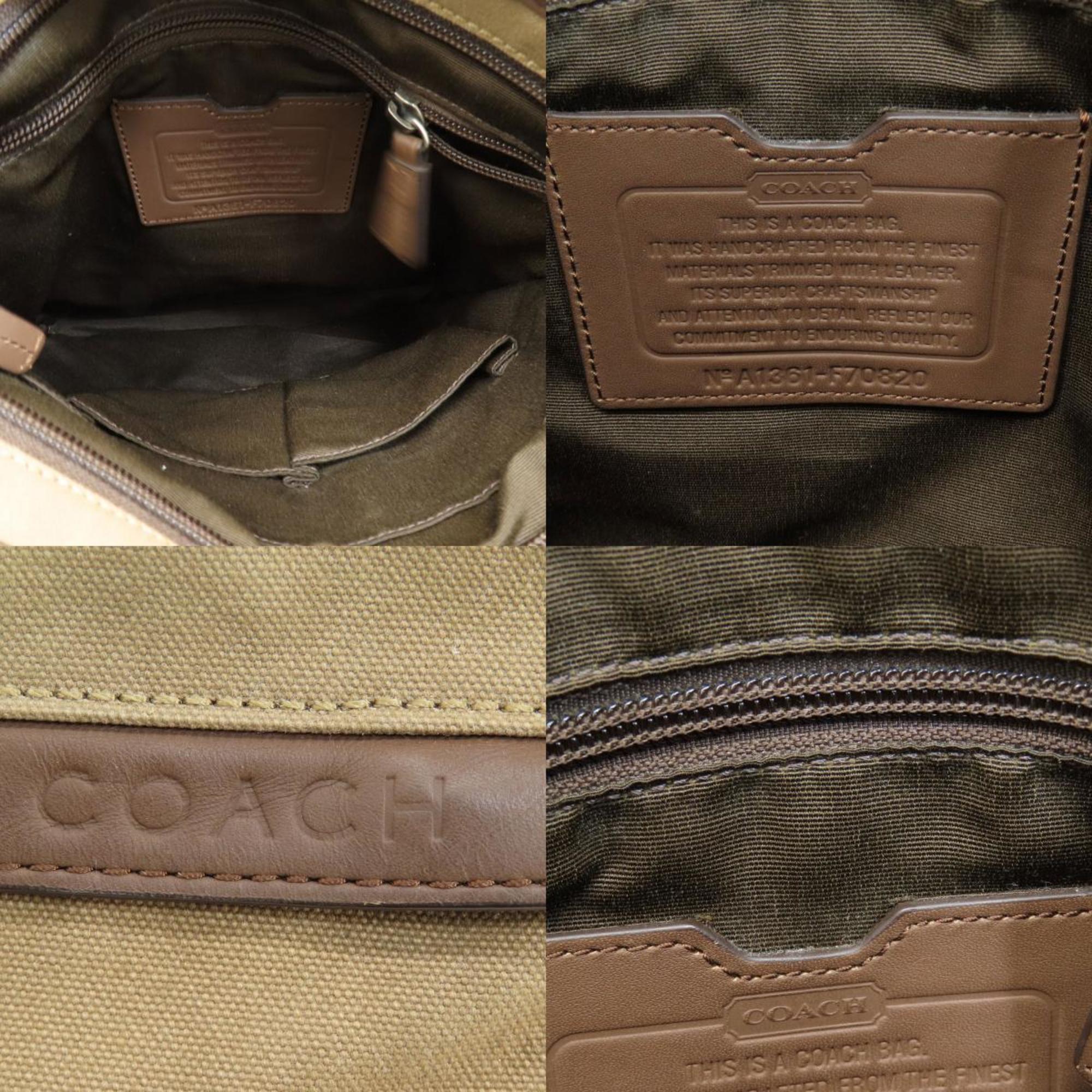 Coach F70820 Embossed Shoulder Bag Canvas/Leather Men's COACH