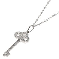 Tiffany Fleur de Lis Key Diamond Necklace Platinum PT950/K18WG Women's TIFFANY&Co.