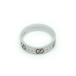 GUCCI GG Icon Ring, K18WG, White Gold, Size 10