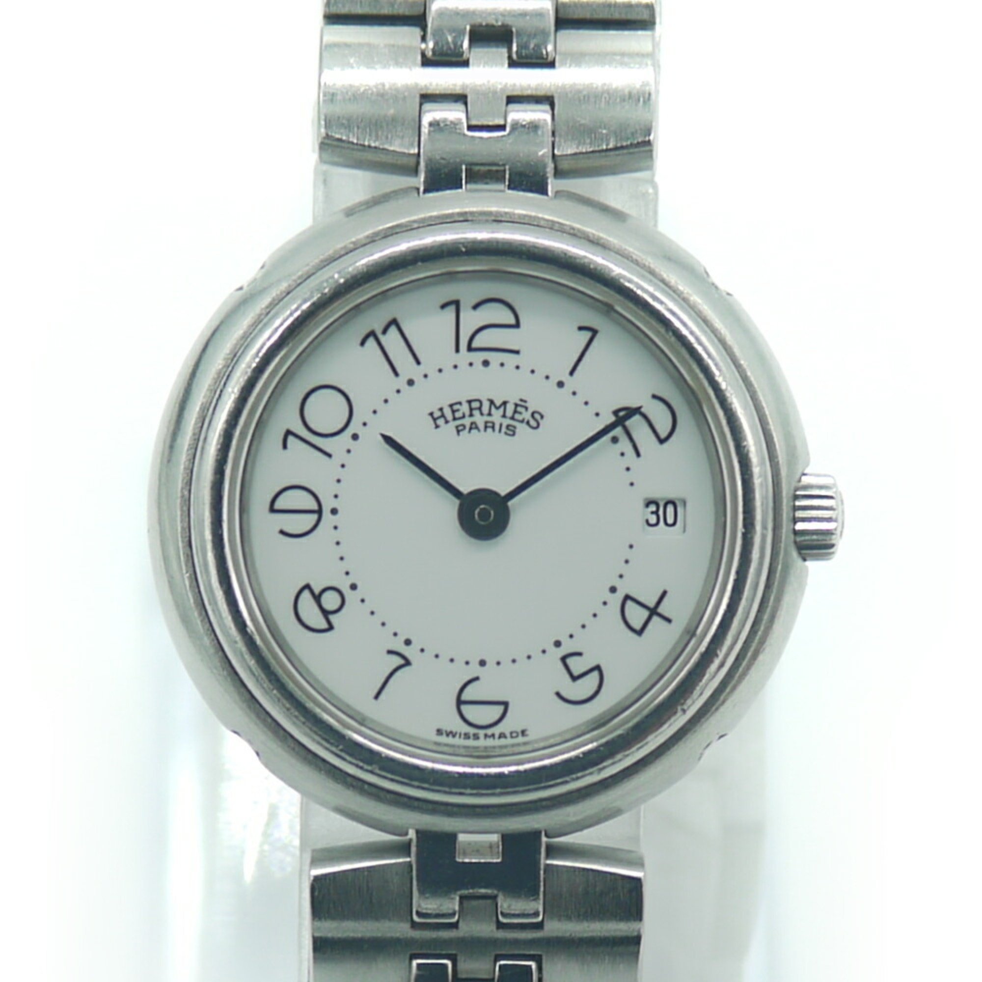 HERMES Profile Wristwatch Quartz White Dial Ladies Watch