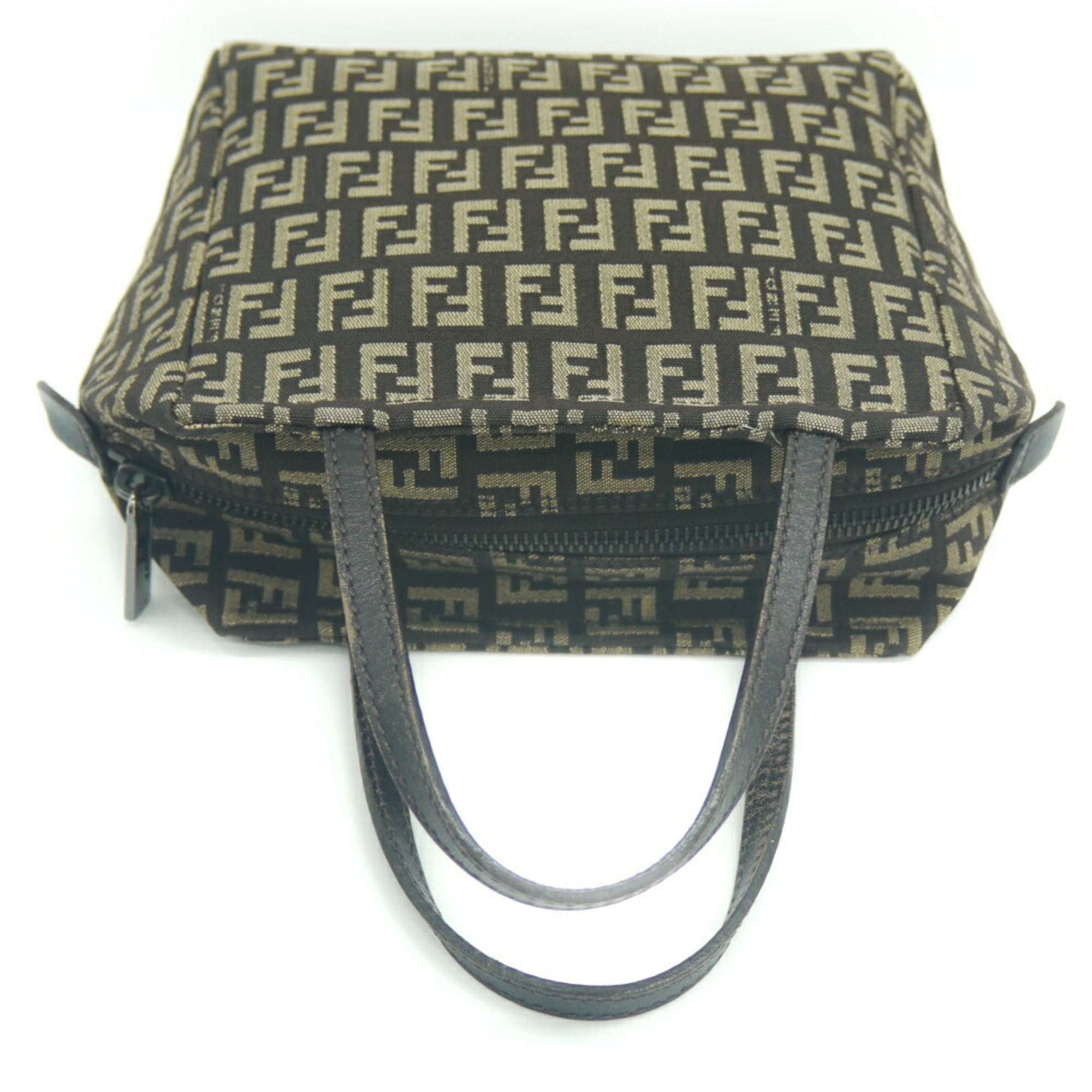 FENDI Zucchino Handbag Pouch Canvas Zucca Pattern 2386-8BN105-jq4-039