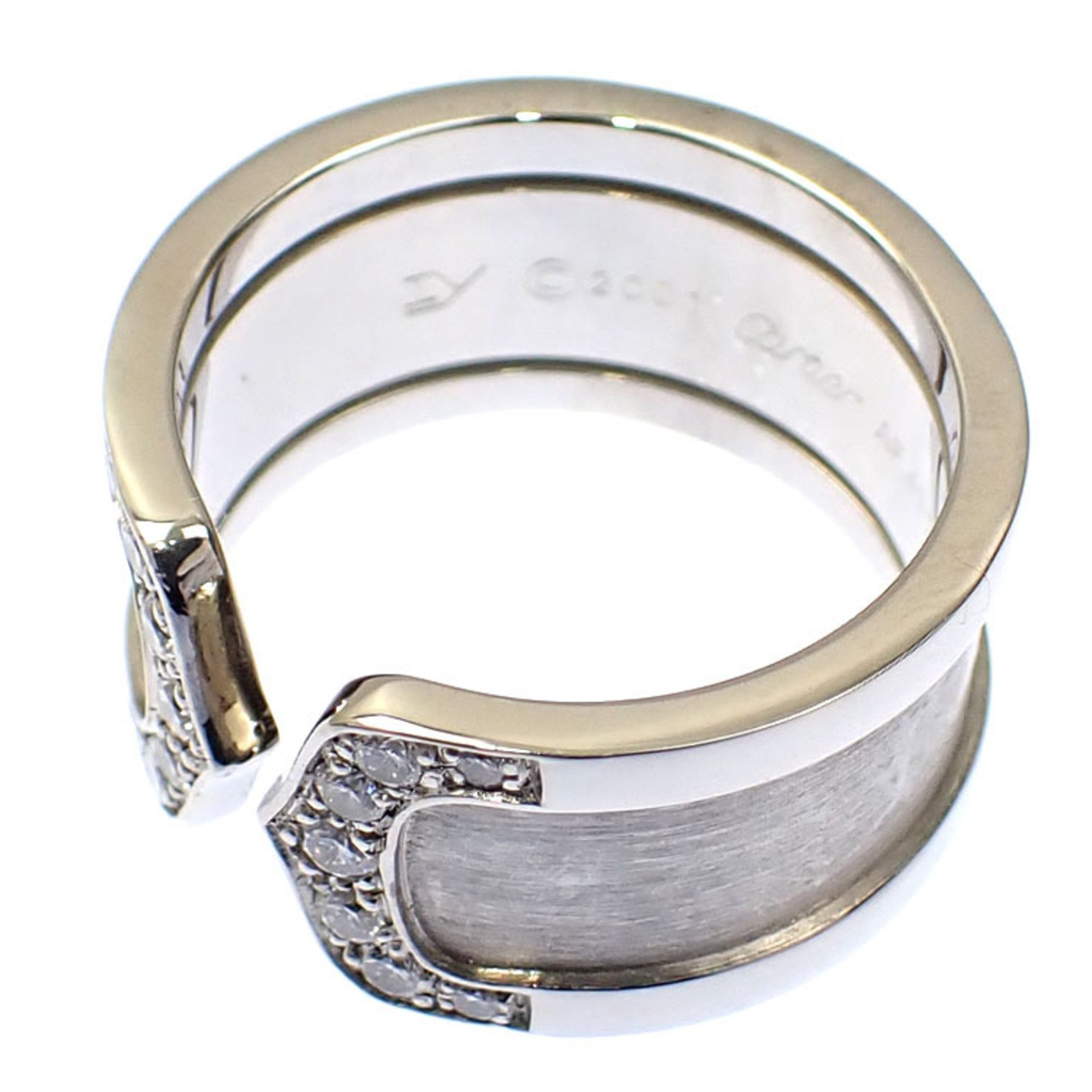 Cartier C2 Ring for Women Diamond K18WG Size 11 #52 11.1g 750 18K White Gold Sea-Do
