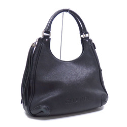 Chanel Shoulder Bag for Women, Black Leather, A23055, Tassel