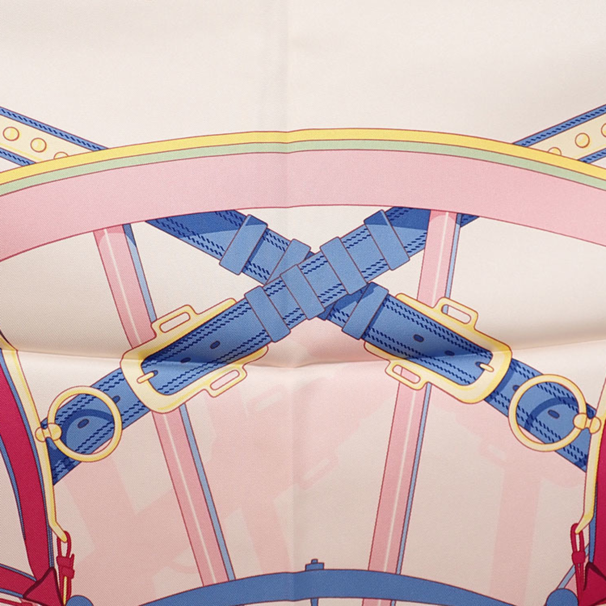 Hermes Scarf Muffler Carre 90 Women's Silk Pink Multicolor Wheel to Freedom En Roue Libre