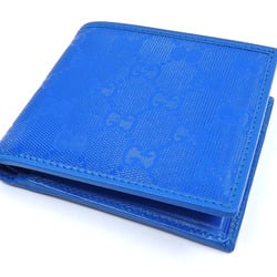 Gucci Bi-fold Wallet GG Imprime Men's Blue PVC Leather 224122