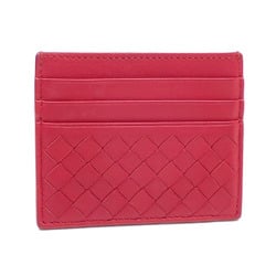Bottega Veneta Card Case Intrecciato Women's Red Calf Leather 742325VCPP3 Business