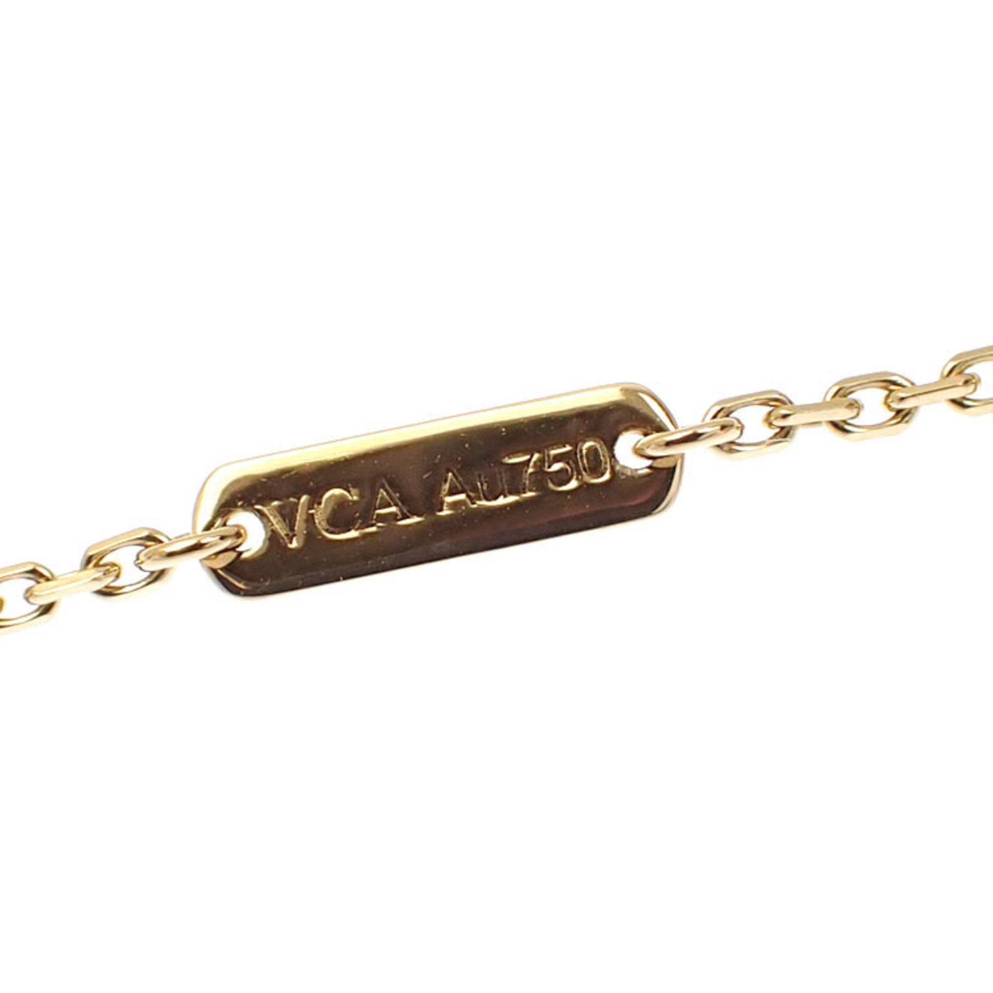 Van Cleef & Arpels Alhambra Necklace for Women, Onyx, K18YG, 5.2g, 750, 18K Yellow Gold, VCAR5800