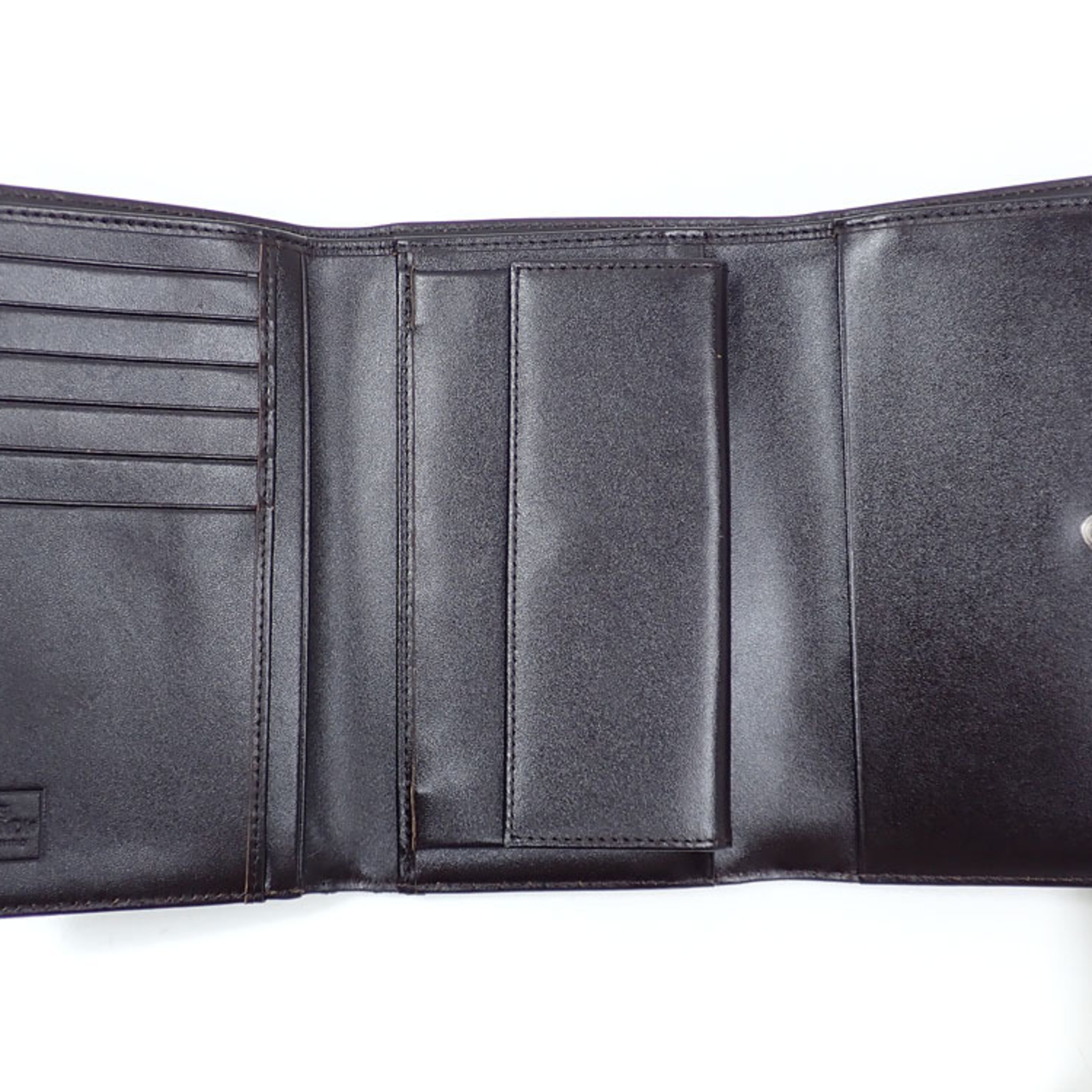 Fendi Tri-fold Wallet Zucca Women's Brown Canvas Leather 8M0011 Flap