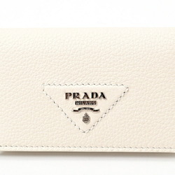 PRADA Vitello Dino Leather Card Case 1MC110 White S-155652