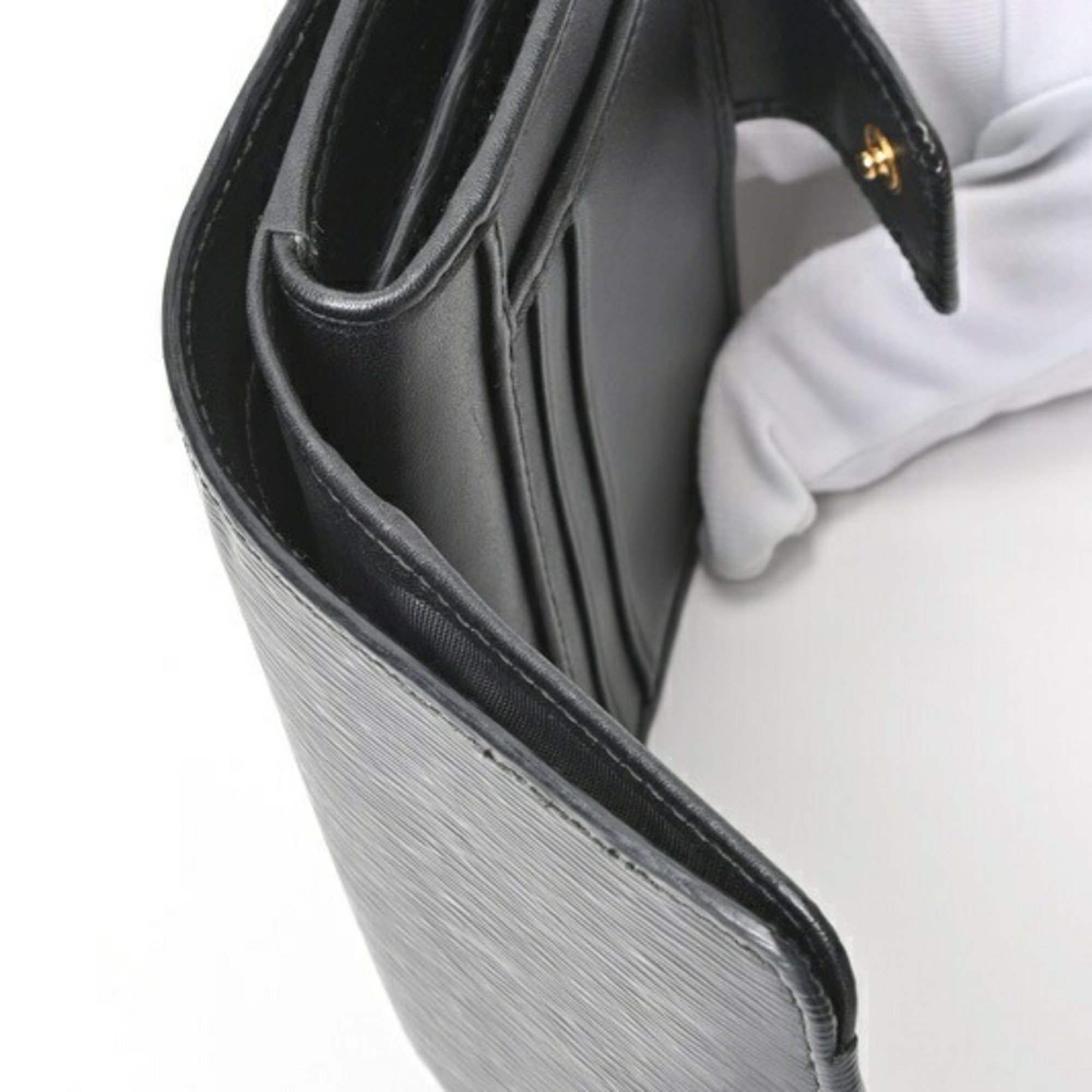 PRADA Wallet Bi-fold 1ML018 Leather Black S-155729