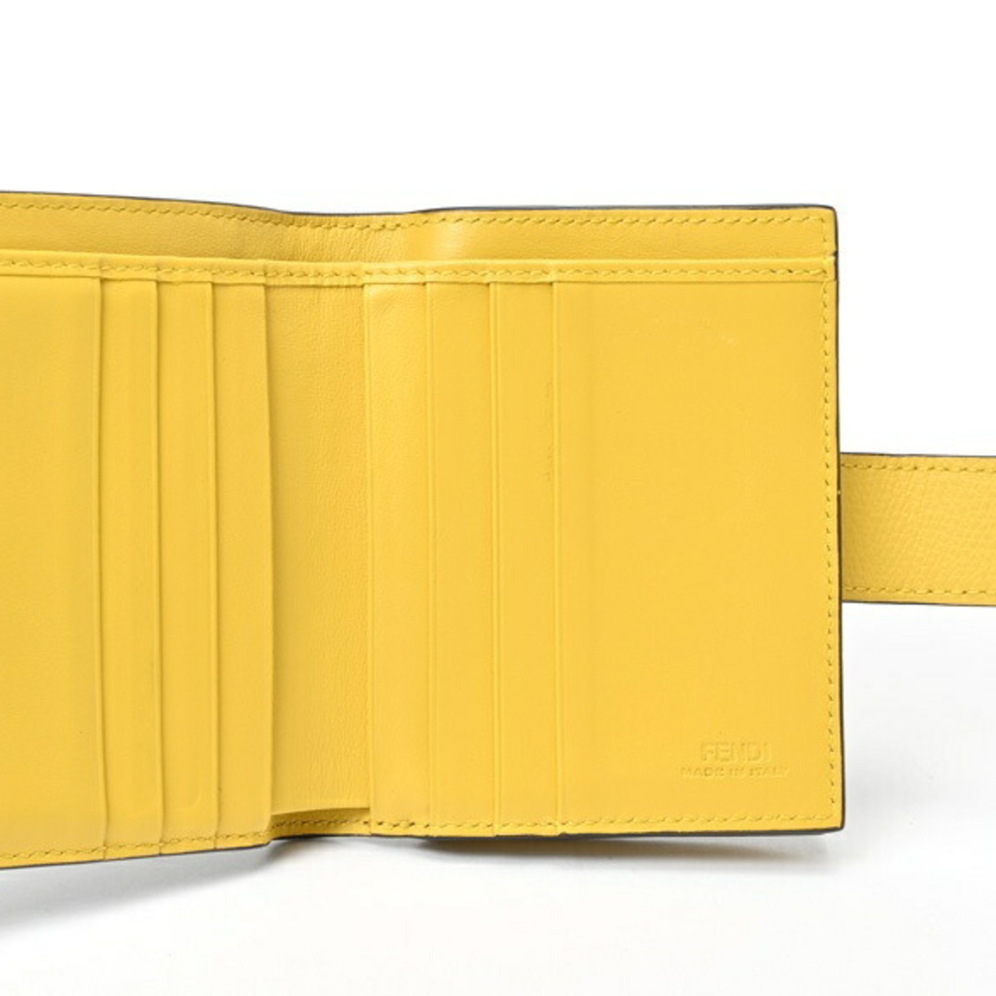 FENDI F is Fendi Bifold Wallet 8M0386AAIIF19DA Leather Yellow S-155741