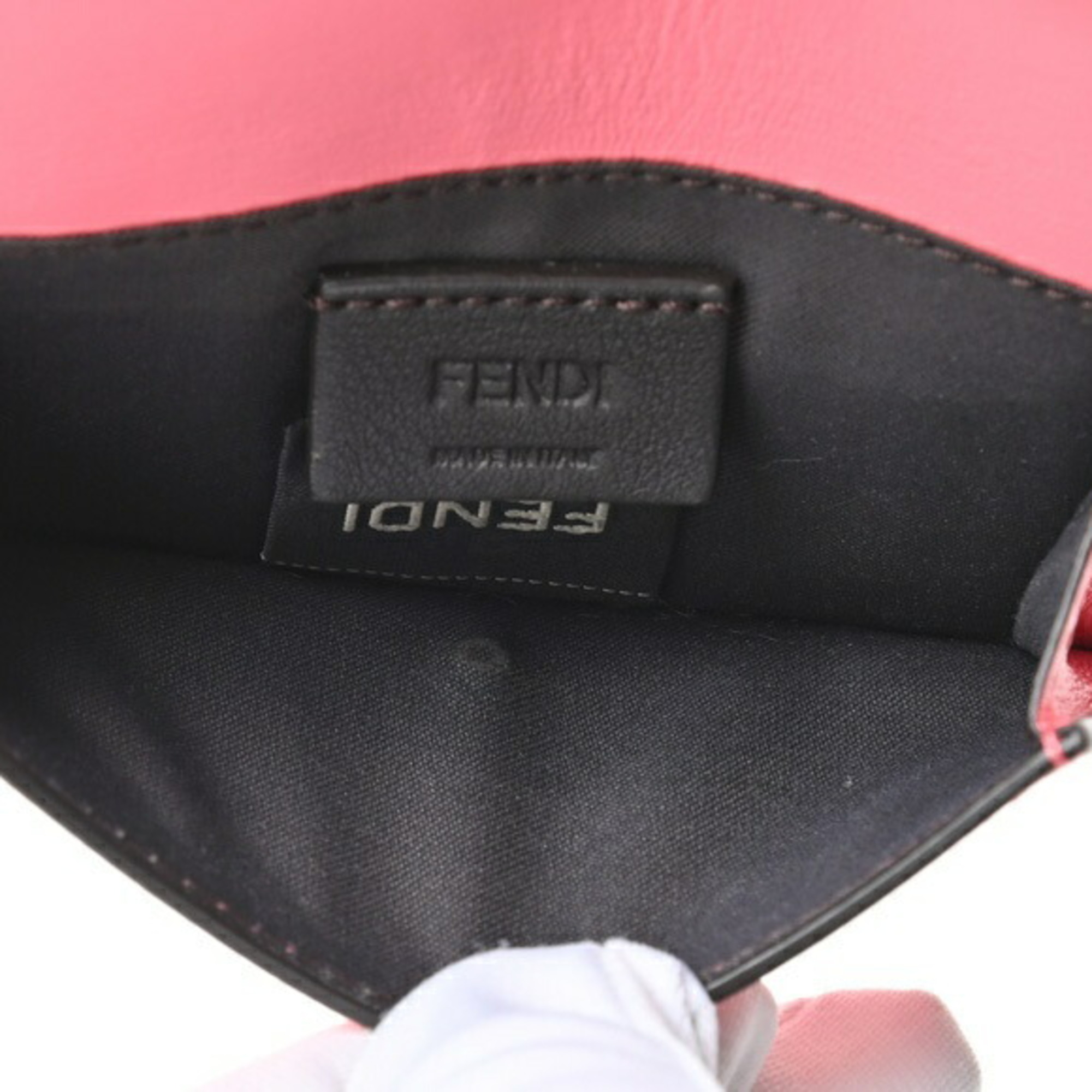 Fendi FEND Baguette Card Case 8M0423 FF Nappa Leather Pink S-155685