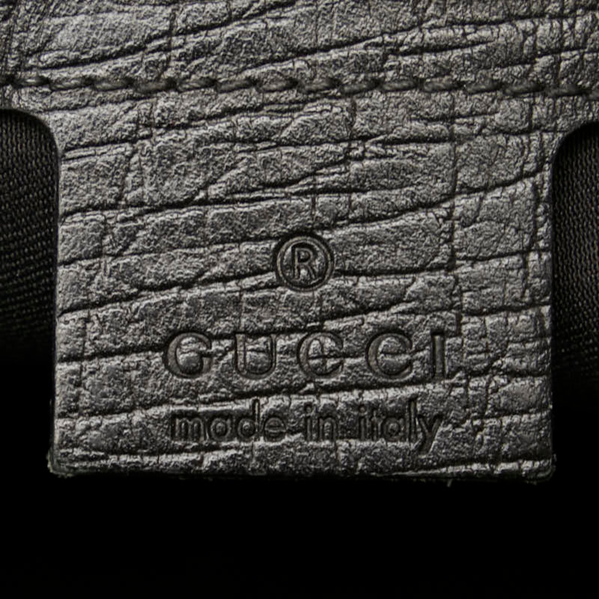 Gucci GG Canvas Handbag Tote Bag 137396 Black Leather Women's GUCCI