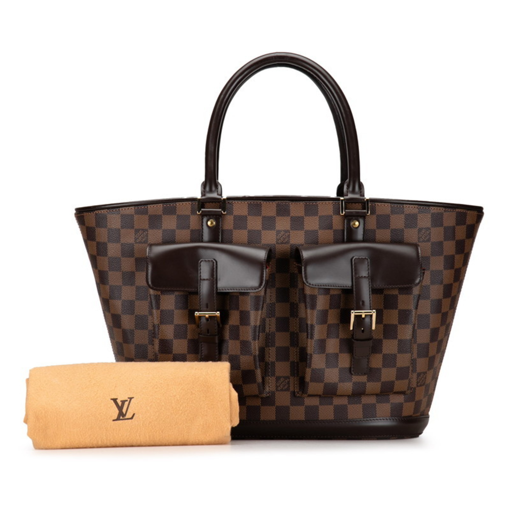 Louis Vuitton Damier Manosque GM Handbag Tote Bag N51120 Brown PVC Leather Women's LOUIS VUITTON