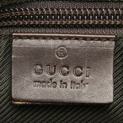 Gucci GG Canvas Handbag Tote Bag 30501 Brown Black Leather Women's GUCCI