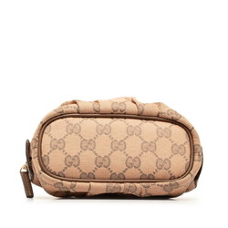 Gucci Interlocking G GG Canvas Pouch 308631 Pink Brown Leather Women's GUCCI
